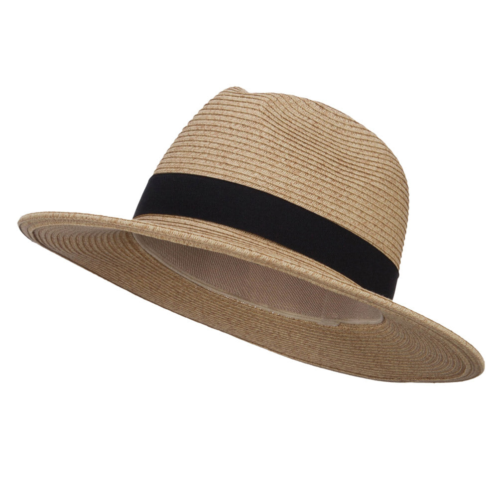 UPF 50+ Tweed Large Brim Fedora - Wheat OSFM