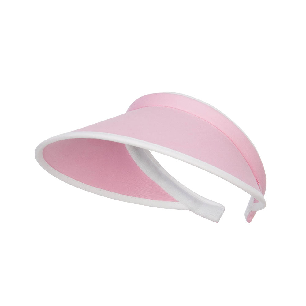 Trim Brushed Cotton Clip On Visor - Pink OSFM