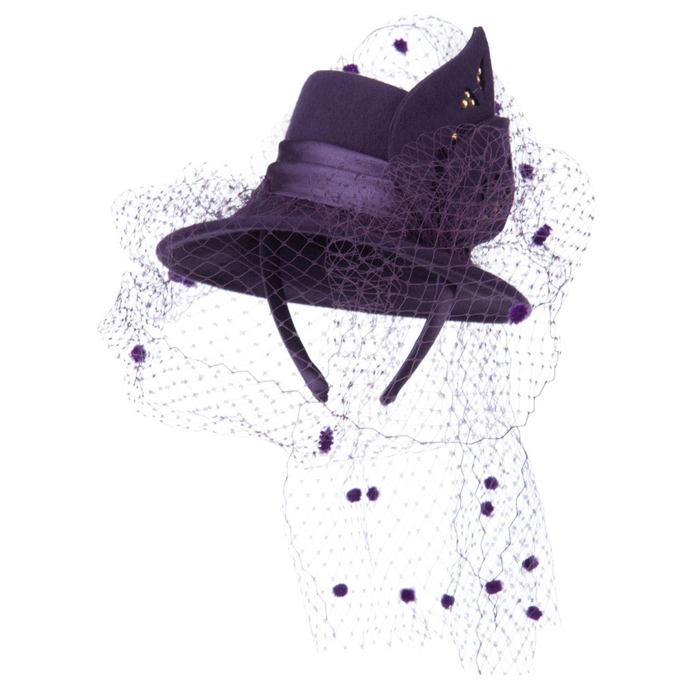 Mini Top Hat Style Fascinator - Purple OSFM