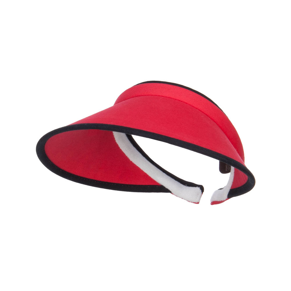 Trim Brushed Cotton Clip On Visor - Red OSFM