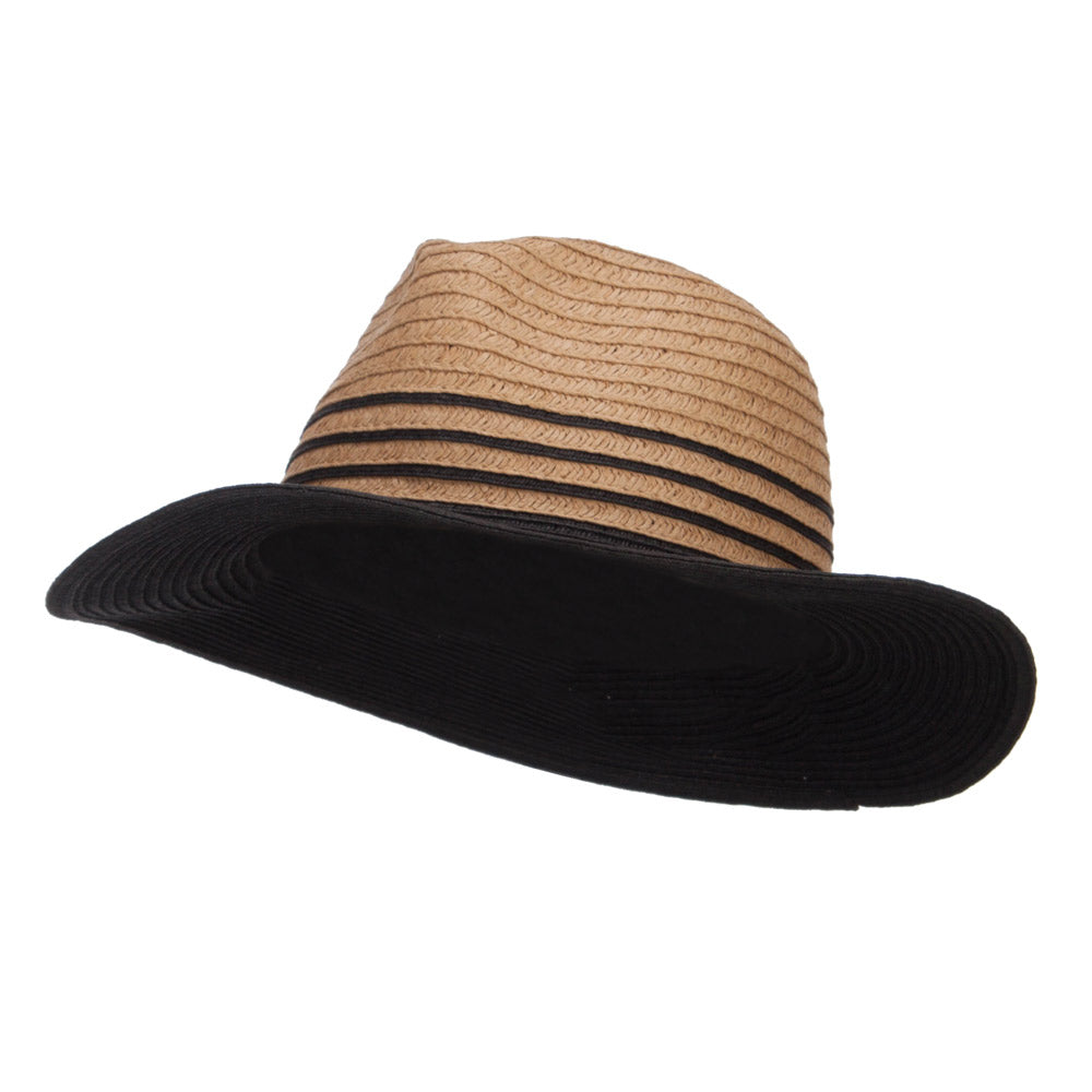 Two Tone Panama Hat - Black OSFM