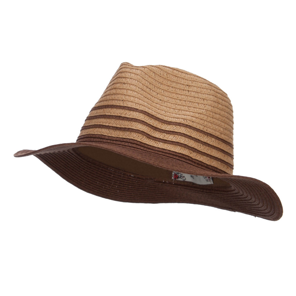 Two Tone Panama Hat - Brown OSFM