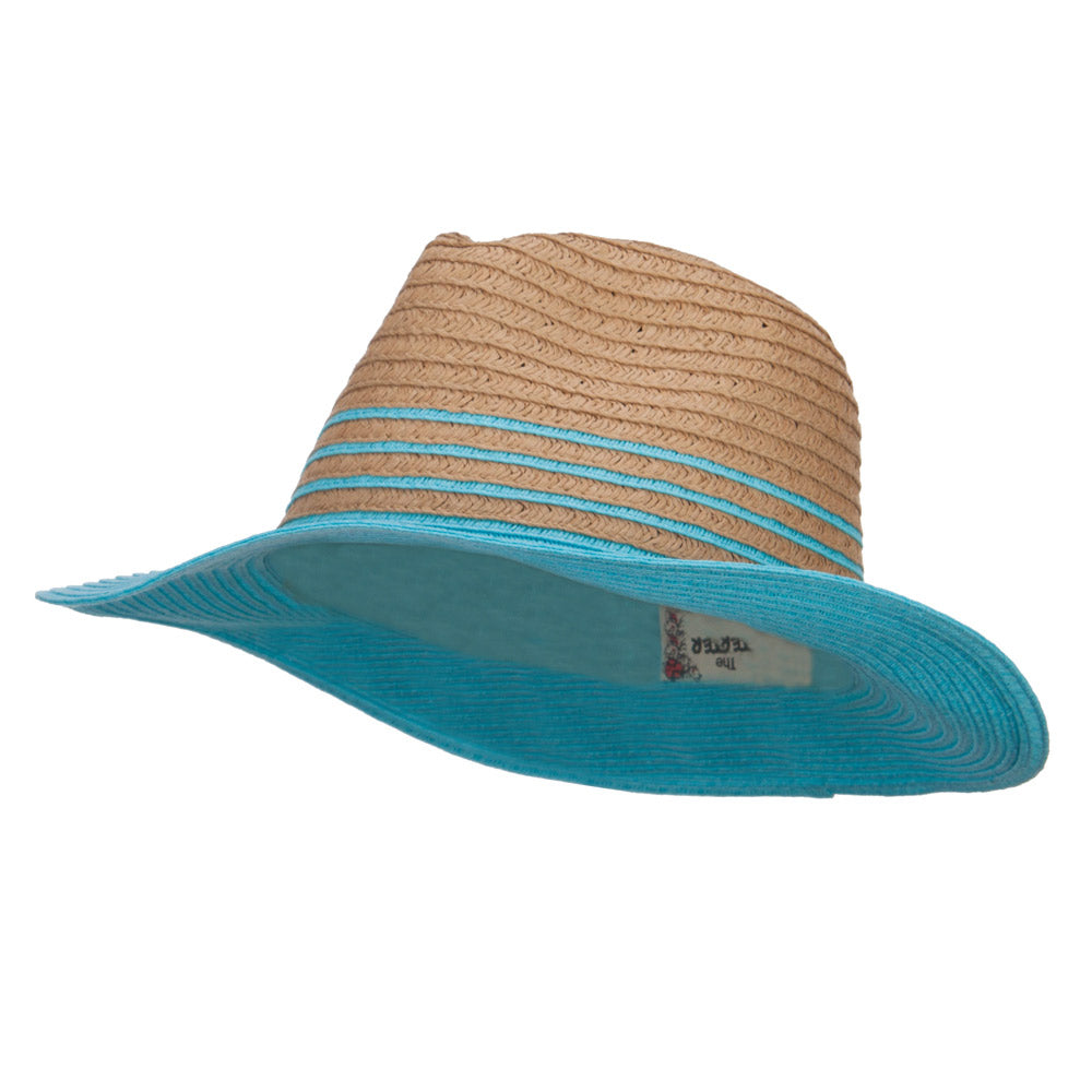 Two Tone Panama Hat - Blue OSFM