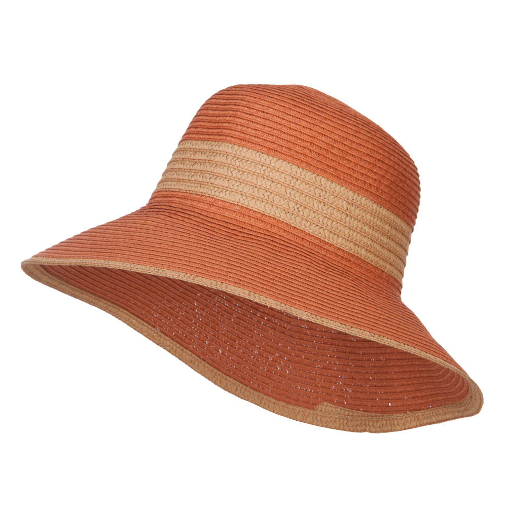 Two Tone Downturned Brim Bucket Hat - Rust OSFM