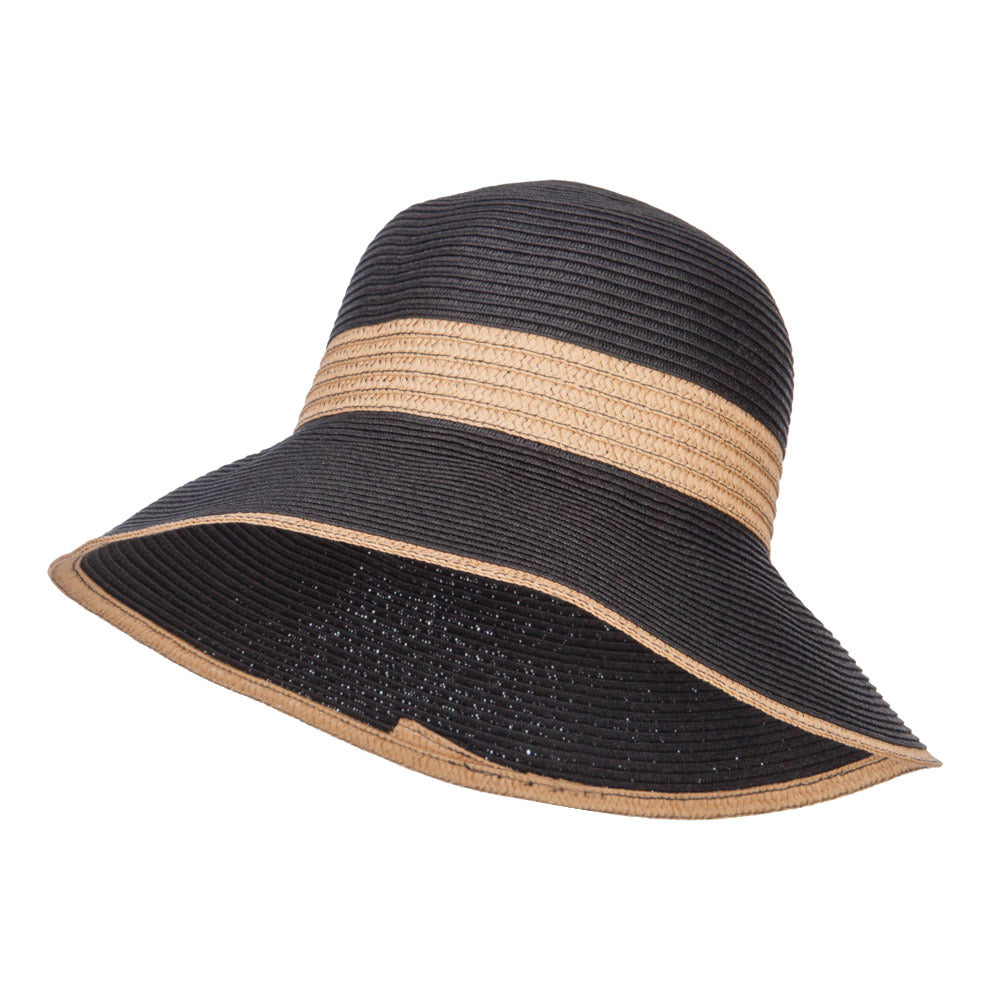 Two Tone Downturned Brim Bucket Hat - Black OSFM