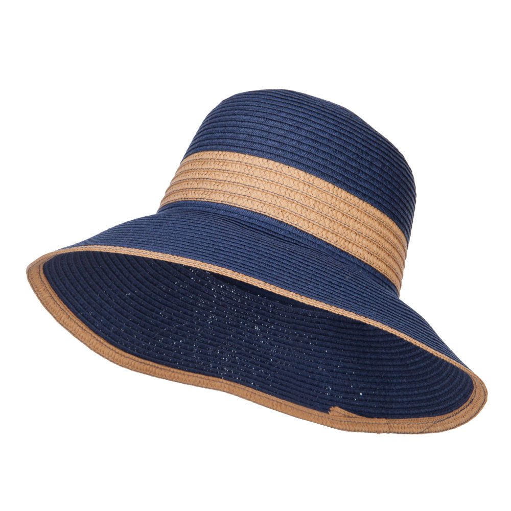 Two Tone Downturned Brim Bucket Hat - Navy OSFM