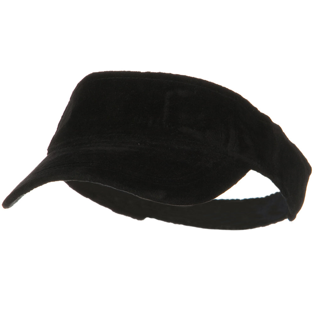 Superior Velvet Cloth Sun Visor - Black OSFM