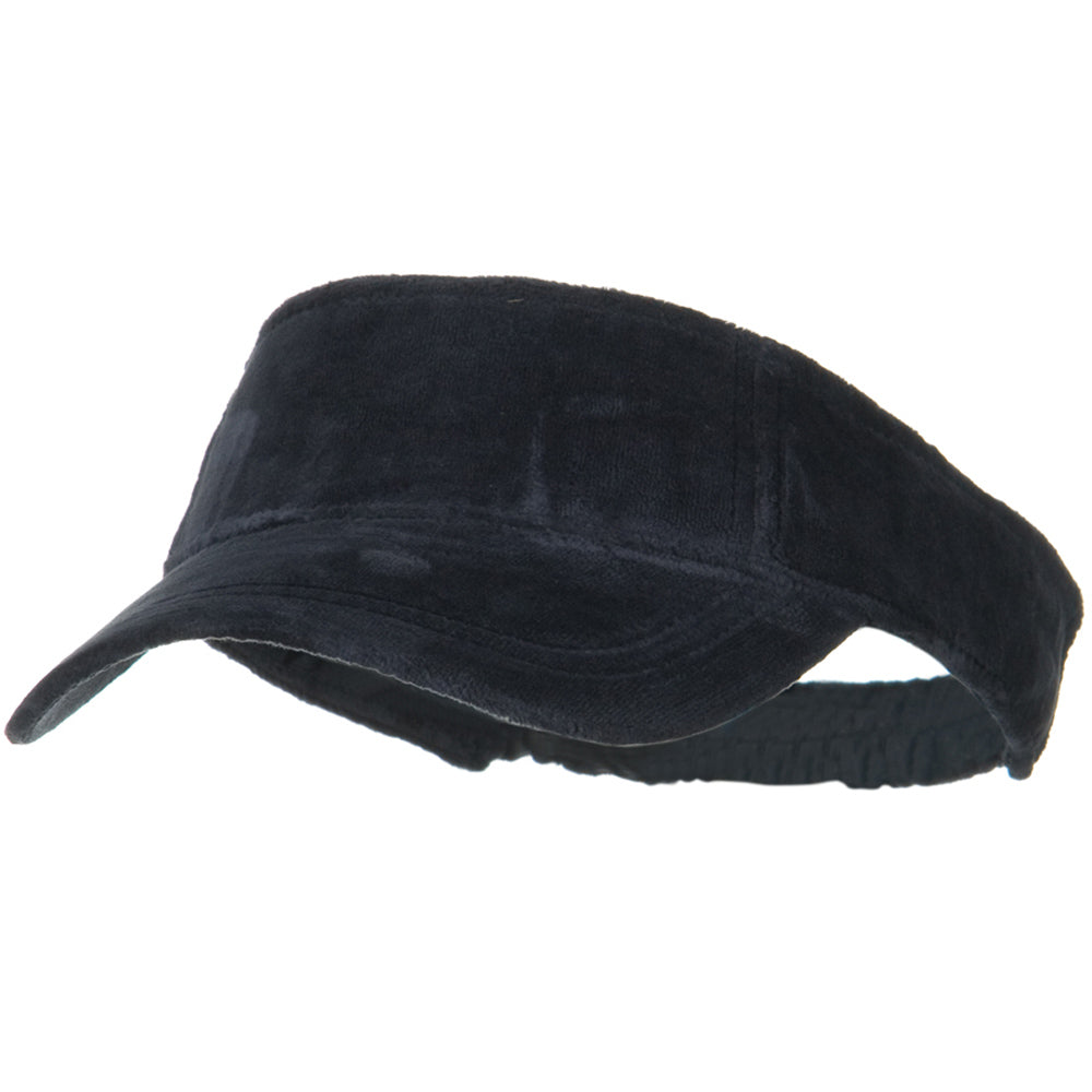 Superior Velvet Cloth Sun Visor - Navy OSFM