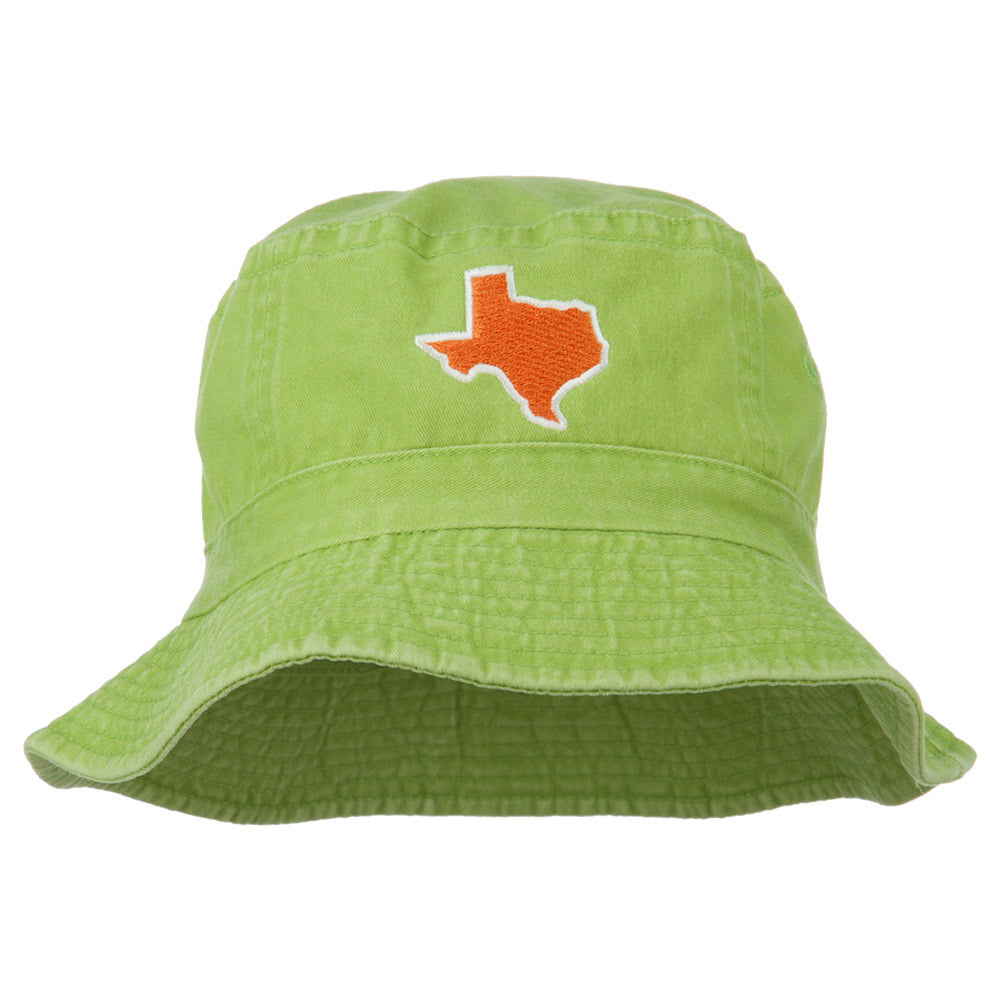 Texas State Map Embroidered Bucket Hat - Apple Green OSFM