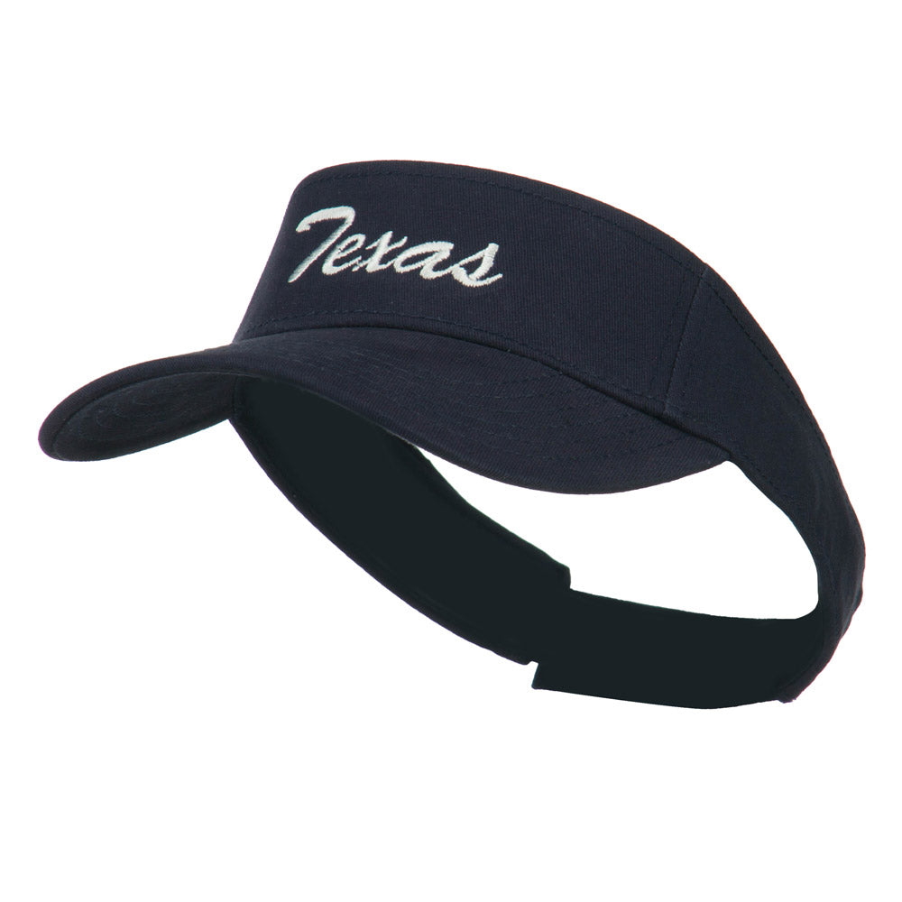 Texas State Embroidered Visor - Navy OSFM