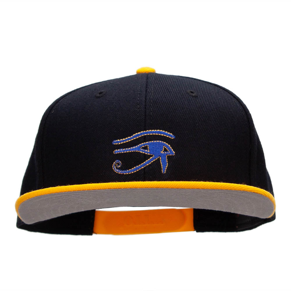 Eye of Horus Embroidered Wool Blend Pro Style Snapback - Gold Black OSFM