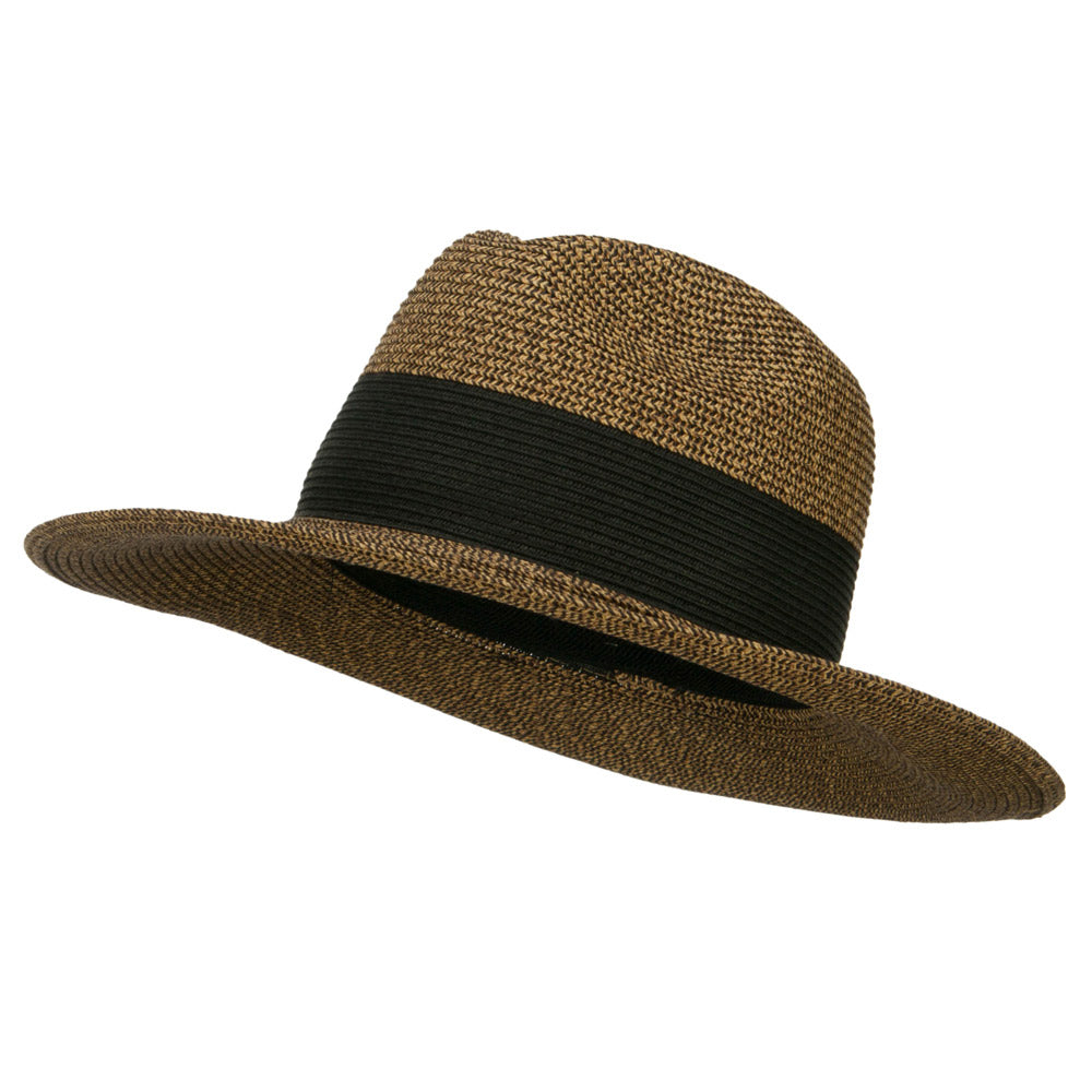 UPF 50+ Braid Large Brim Fedora - Black OSFM