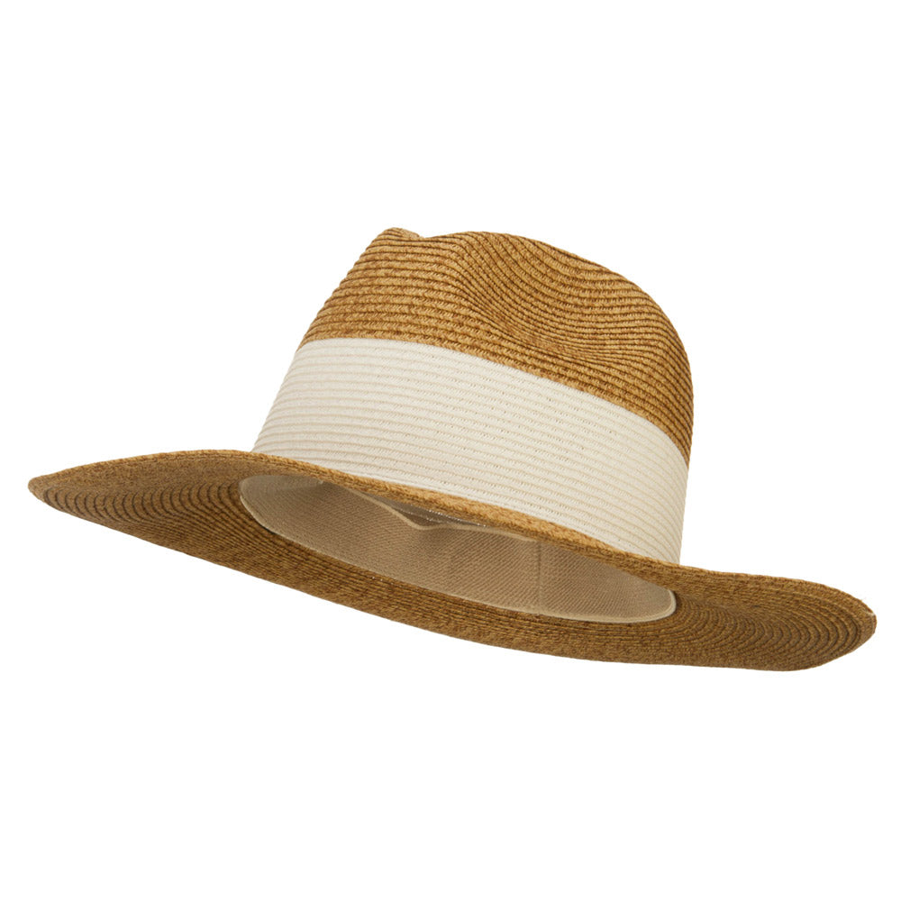 UPF 50+ Braid Large Brim Fedora - Tan OSFM