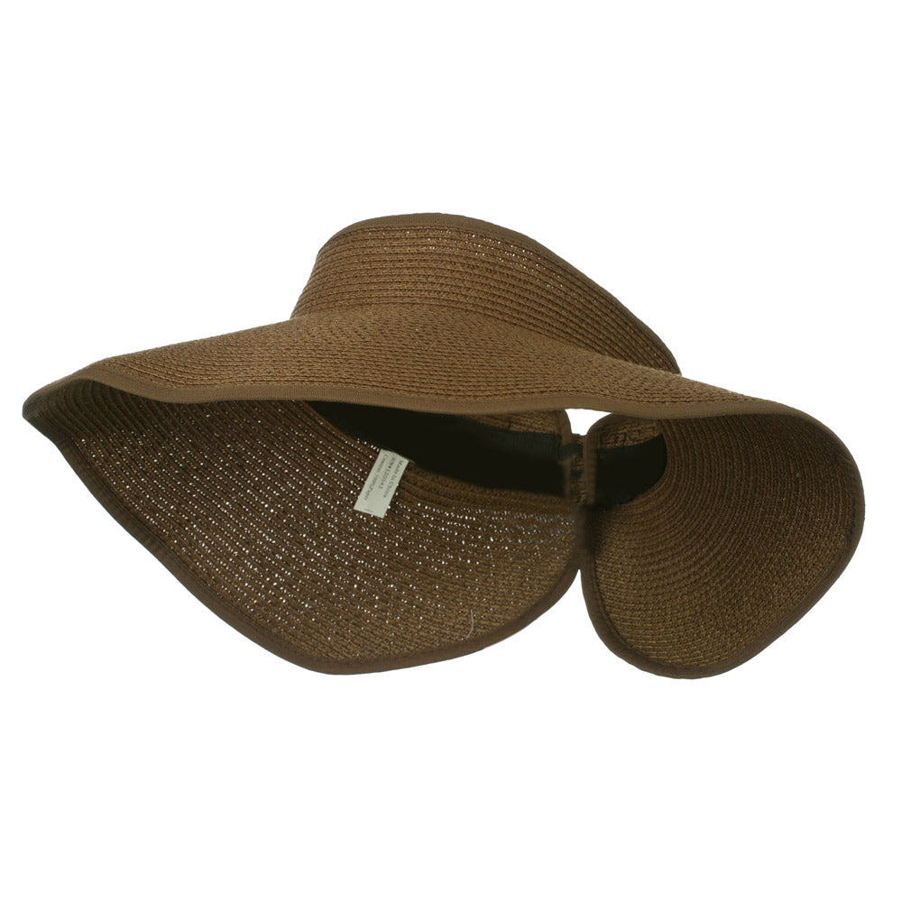 UPF 50+ Bow Closure Roll Up Visor - Brown OSFM