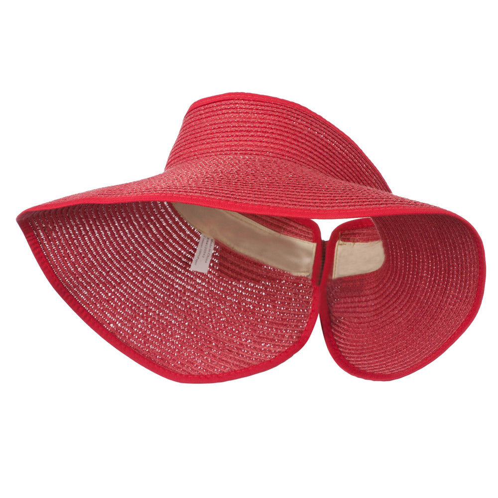 UPF 50+ Bow Closure Roll Up Visor - Coral OSFM