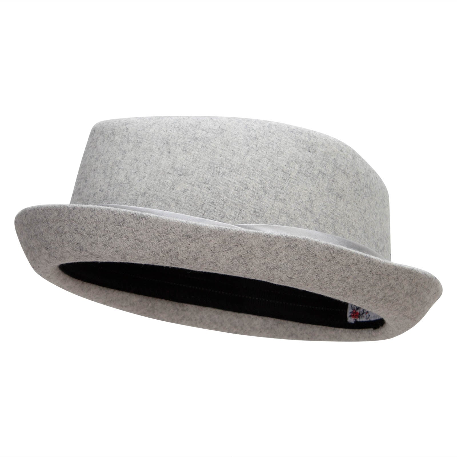 Wool Upbrim Pork Pie Fedora - Grey L-XL