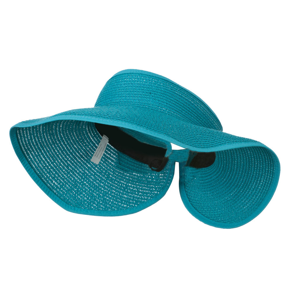 UPF 50+ Bow Closure Roll Up Visor - Turquoise OSFM