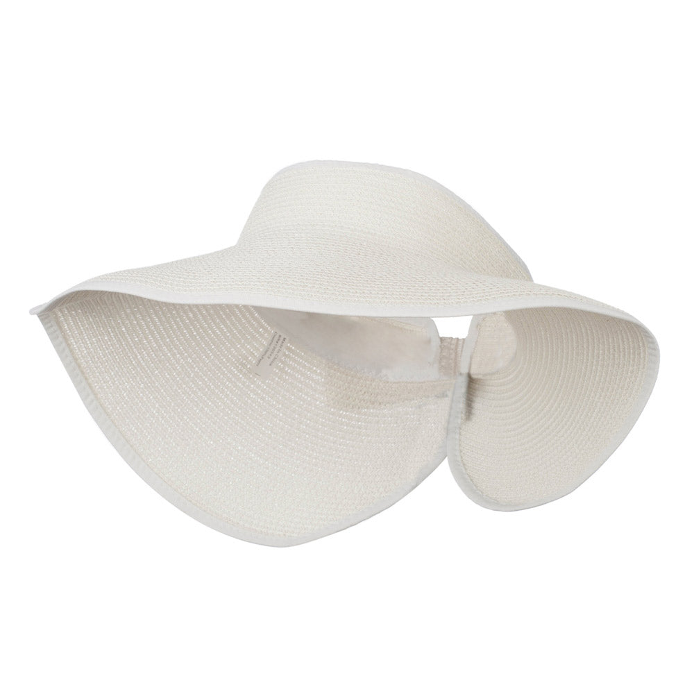 UPF 50+ Bow Closure Roll Up Visor - White OSFM