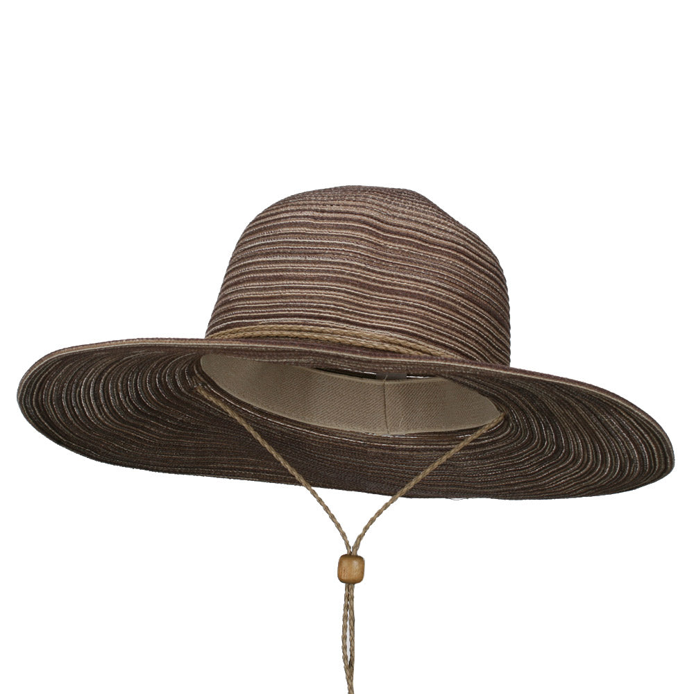 UPF 40+ Poly Braid Chin Cord Hat - Brown OSFM