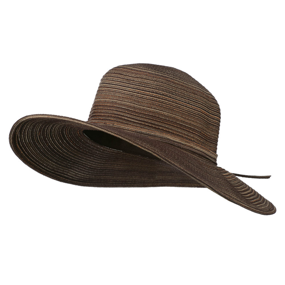 UPF 40+ Poly Braid 4 Inch Flat Brim Hat - Brown OSFM