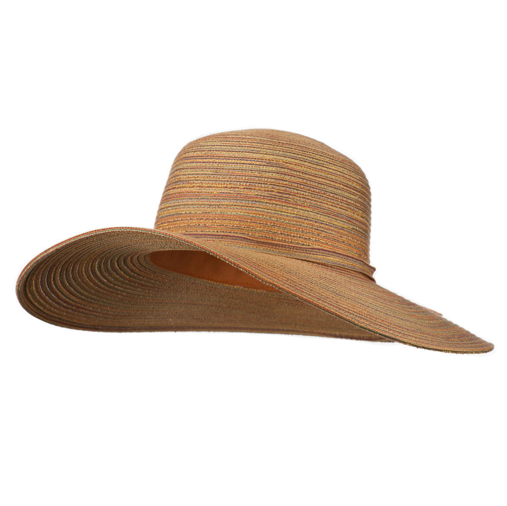 UPF 40+ Poly Braid 4 Inch Flat Brim Hat - Sunset Natural OSFM