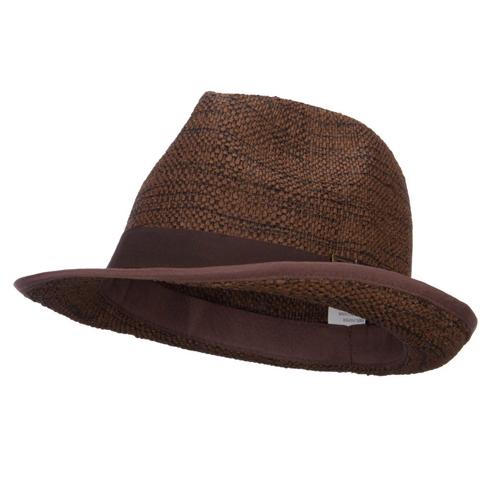 Classic Men&#039;s Woven Paper Straw Fedora - Chocolate OSFM