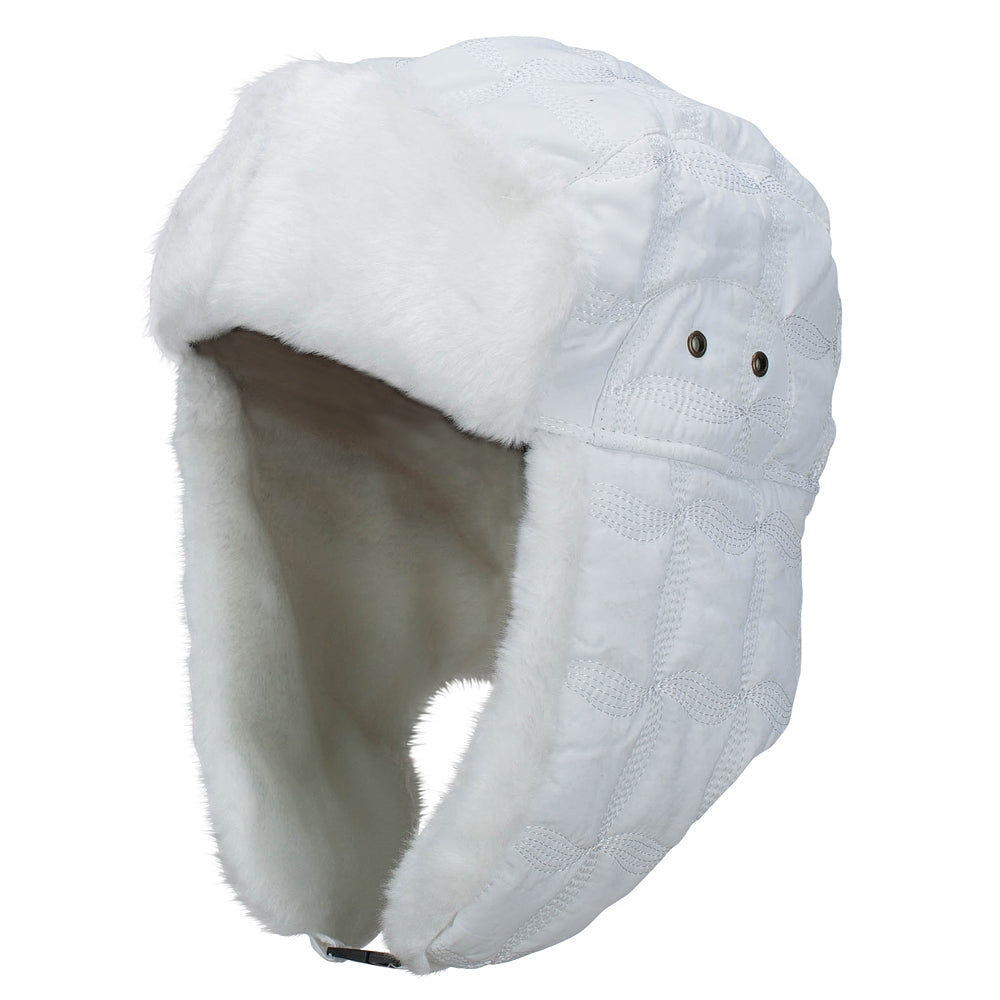 Unisex Stitched ML Winter Trooper Hat - White OSFM