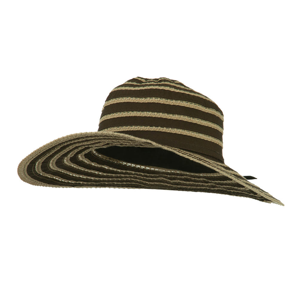 UPF 40+ Toast Striped Crushable Hat - Brown OSFM