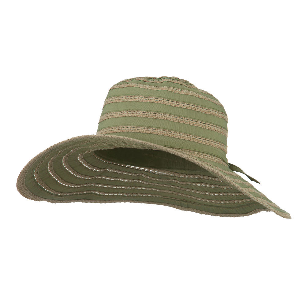 UPF 40+ Toast Striped Crushable Hat - Sage OSFM