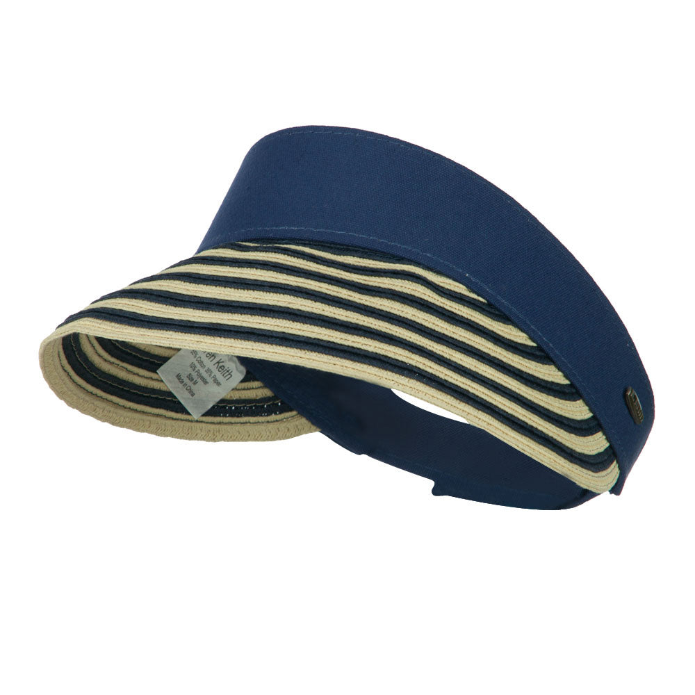 UPF 50+ Toyo Paper Braid Visor - Navy OSFM