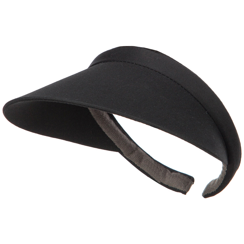 Cotton Small Clip On 4 Inch Bill Visor - Black OSFM