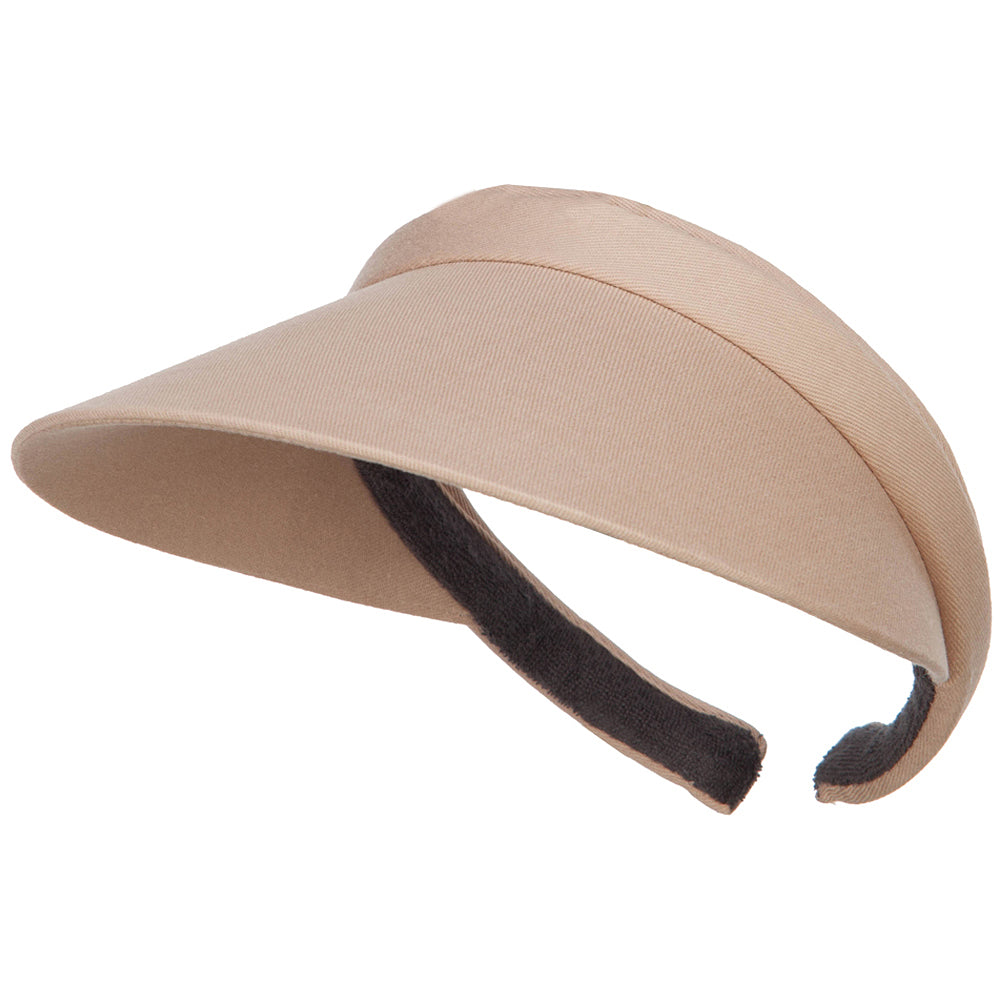 Cotton Small Clip On 4 Inch Bill Visor - Khaki OSFM