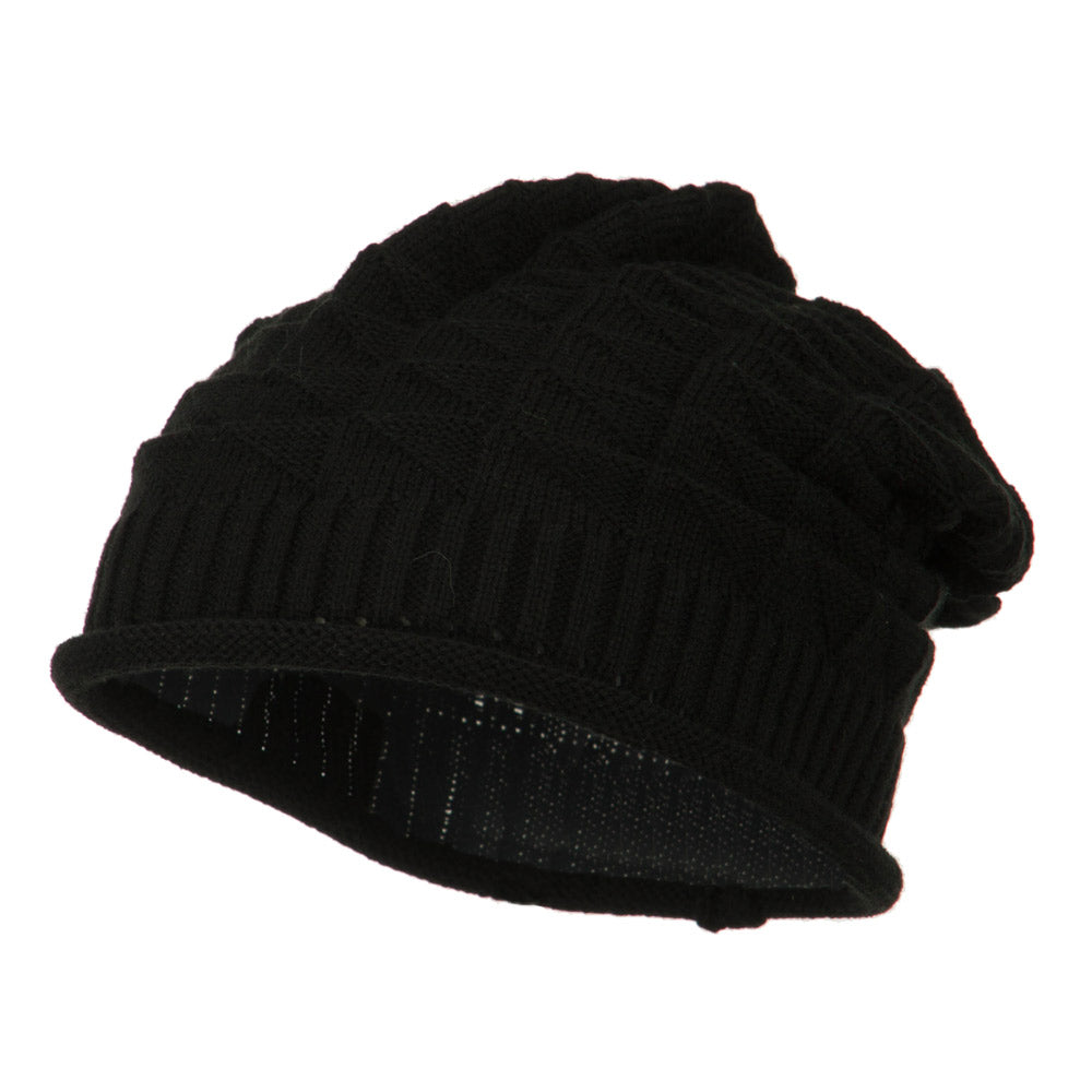 Big Size New Vintage Deep Shell Beanie - Black XL-3XL