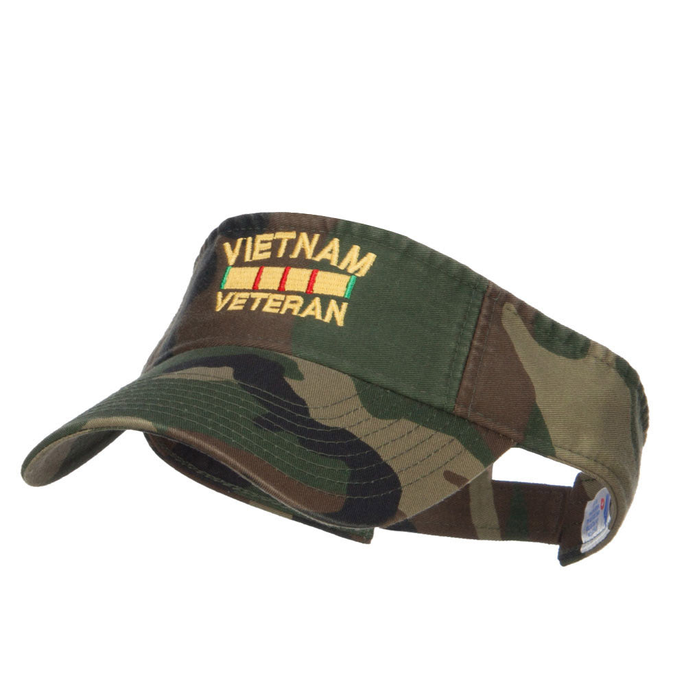 Vietnam Veteran Embroidered Military Visor - Camo OSFM