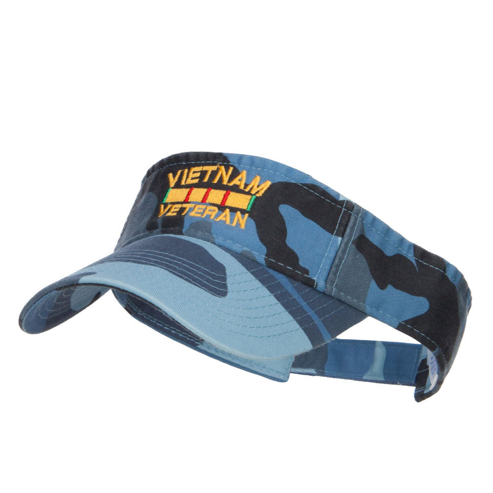 Vietnam Veteran Embroidered Military Visor - Sky Camo OSFM