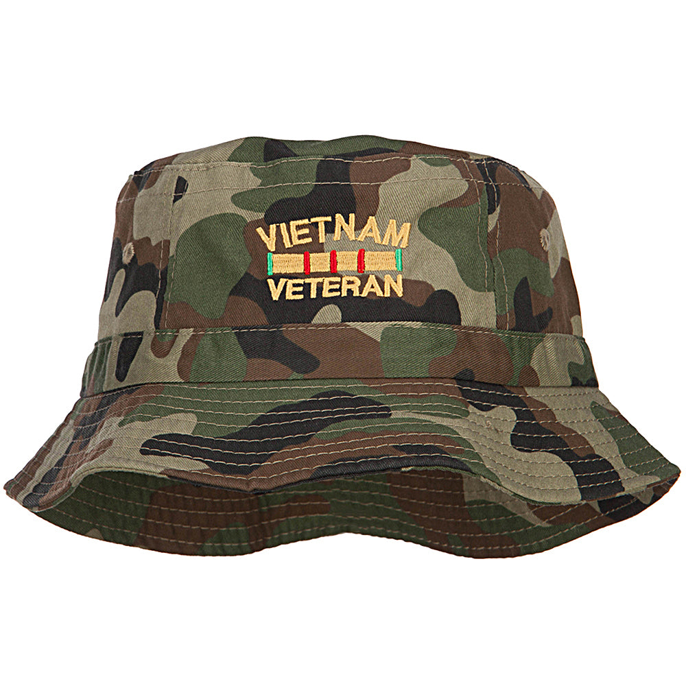 Vietnam Veteran Embroidered Bucket Hat - Camo OSFM