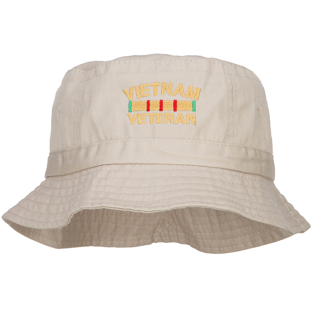 Vietnam Veteran Embroidered Bucket Hat - Natural OSFM