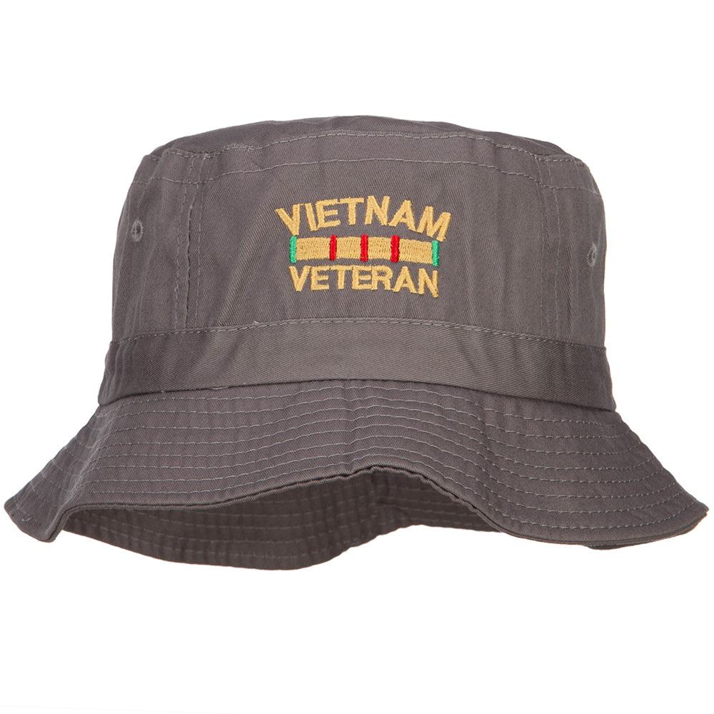 Vietnam Veteran Embroidered Bucket Hat - Charcoal OSFM