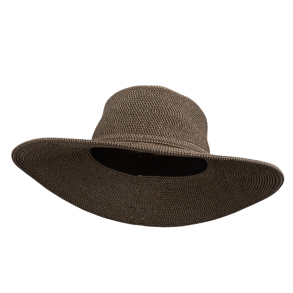 UPF 50+ Self Tie Flat Brim Hat - Black OSFM