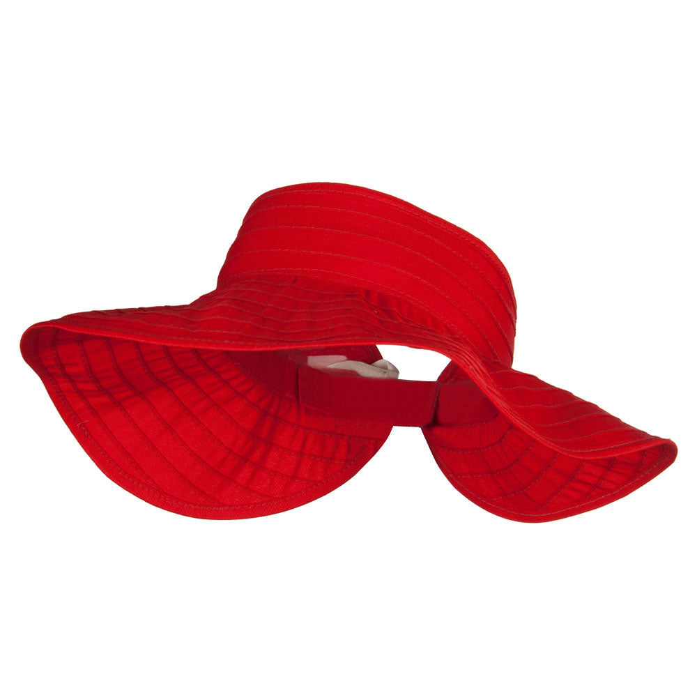 Women&#039;s UPF 40+ Roll Up Gardening Visor - Red OSFM