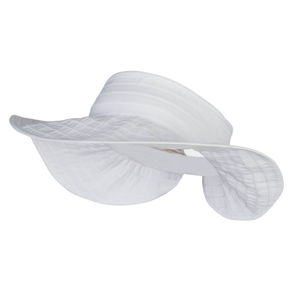 Women&#039;s UPF 40+ Roll Up Gardening Visor - White OSFM