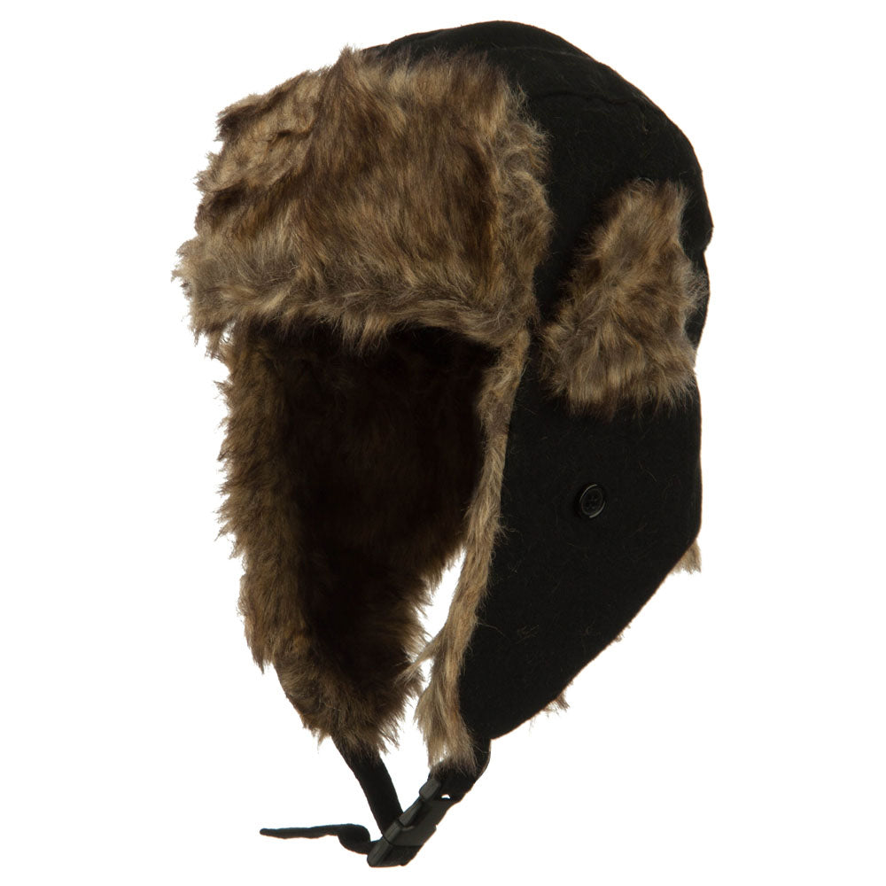 Winter Fur Trooper Hat - Black OSFM