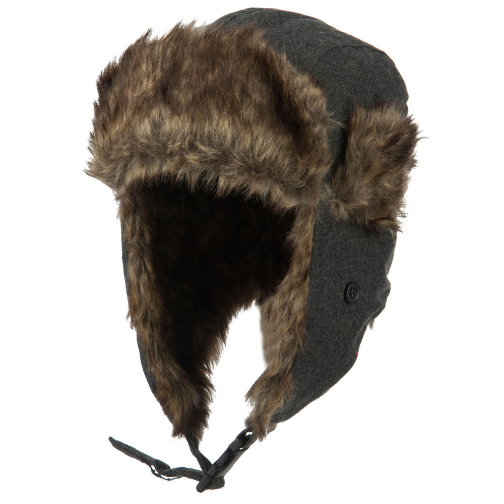 Winter Fur Trooper Hat - Grey OSFM