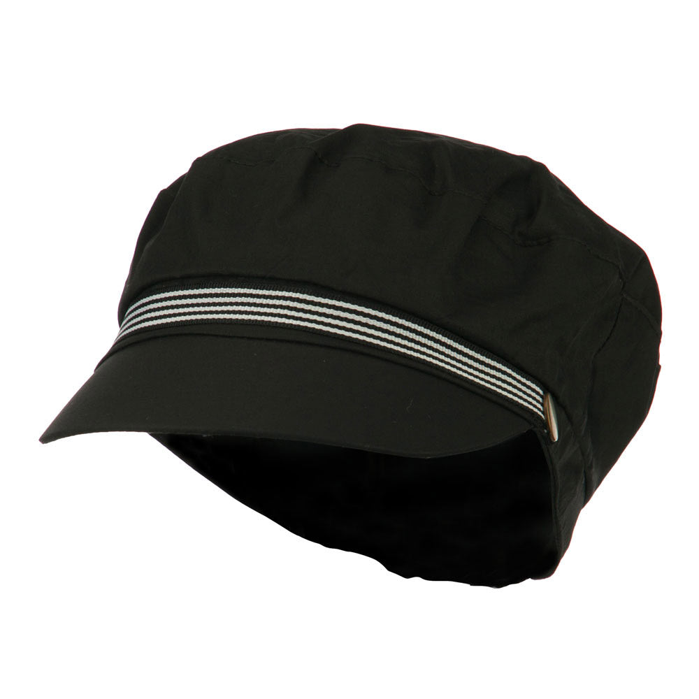 Women&#039;s Greek Sailor Shaped Cabbie Hat - Black OSFM