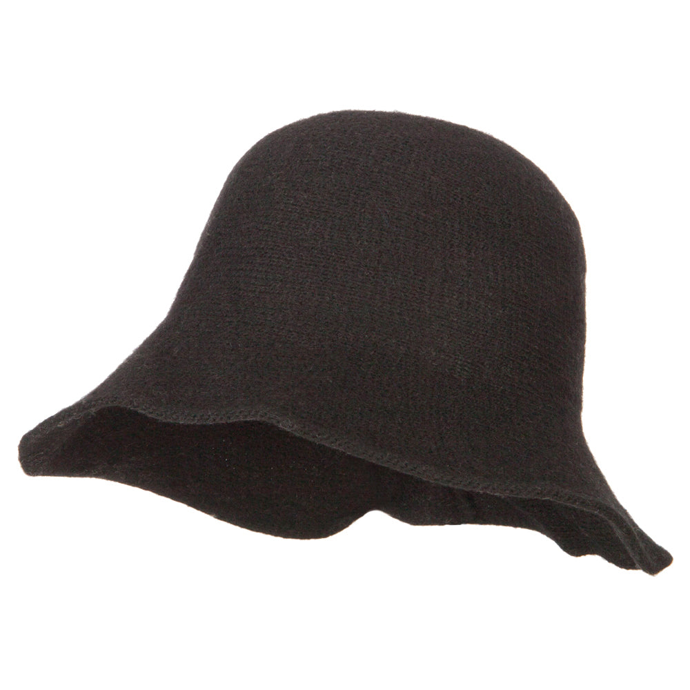 Women&#039;s Grosgrain Bow Accented Cloche Bucket Hat - Black OSFM