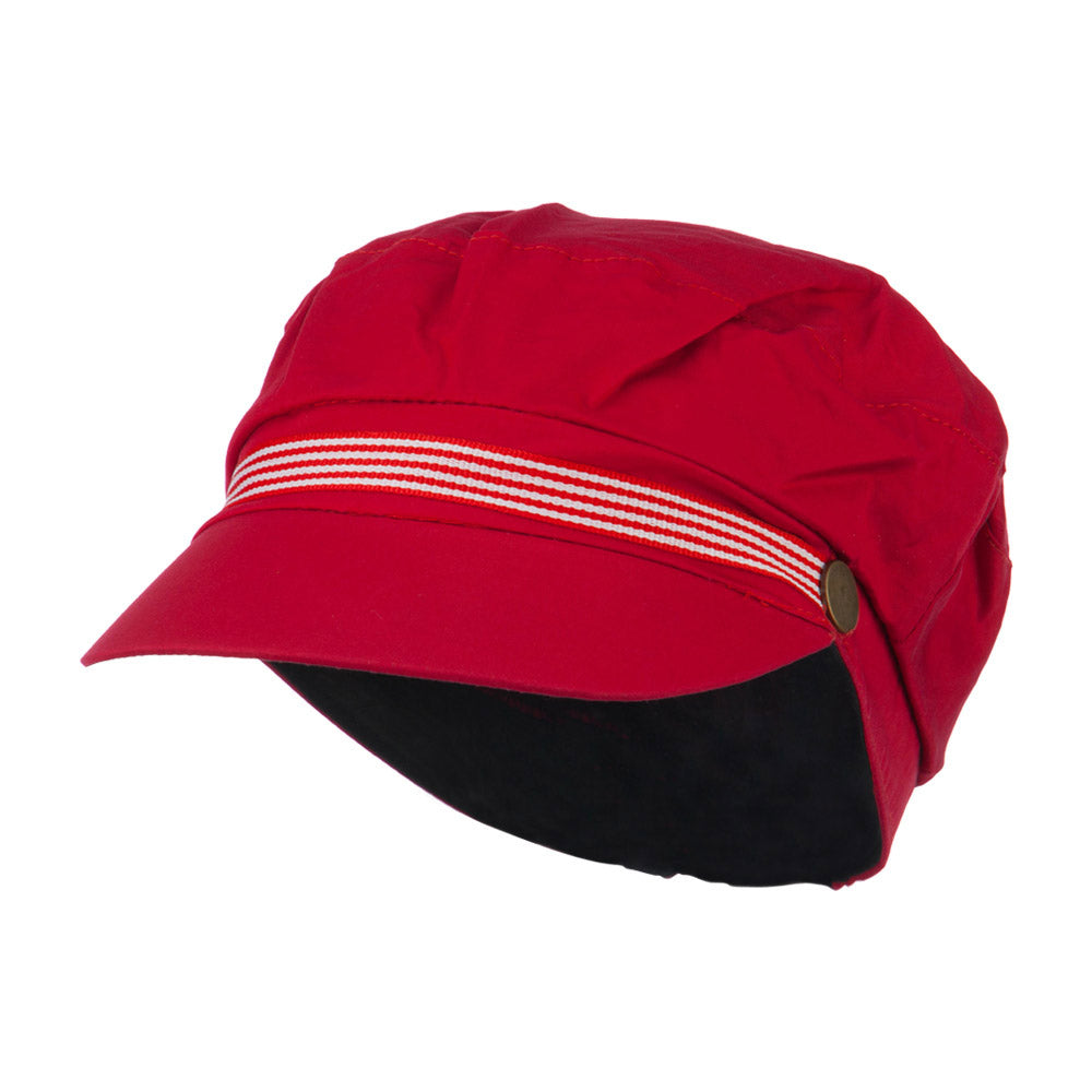 Women&#039;s Greek Sailor Shaped Cabbie Hat - Red OSFM