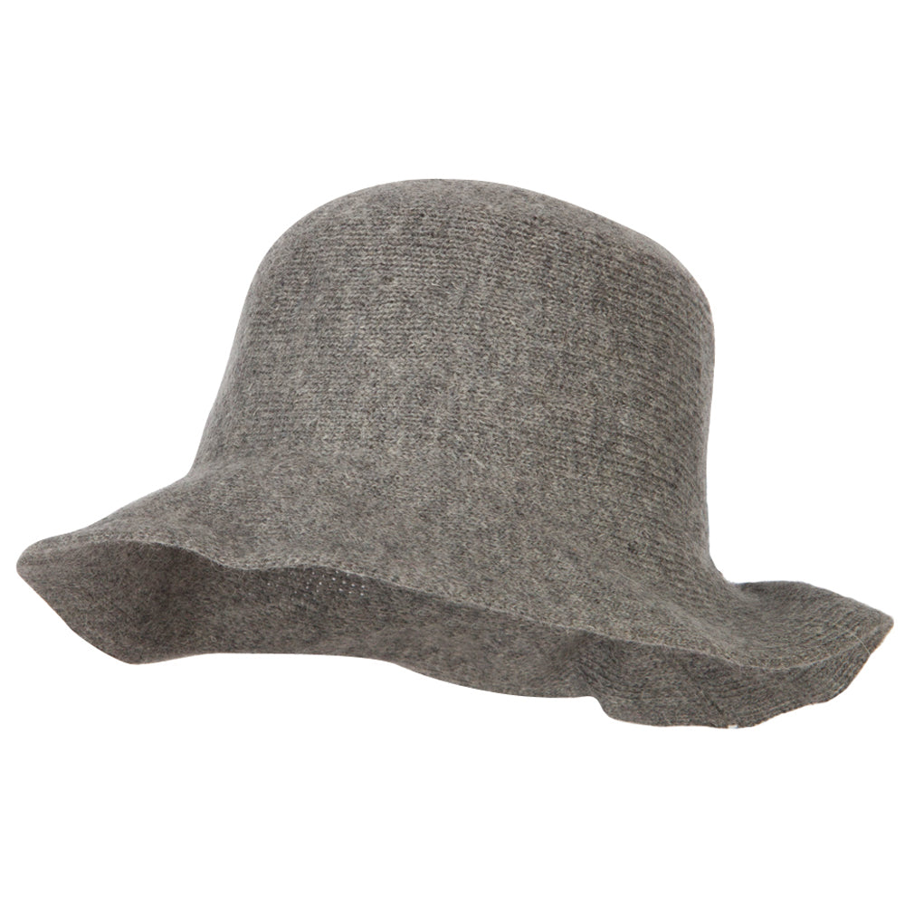 Women&#039;s Grosgrain Bow Accented Cloche Bucket Hat - Lt Grey OSFM