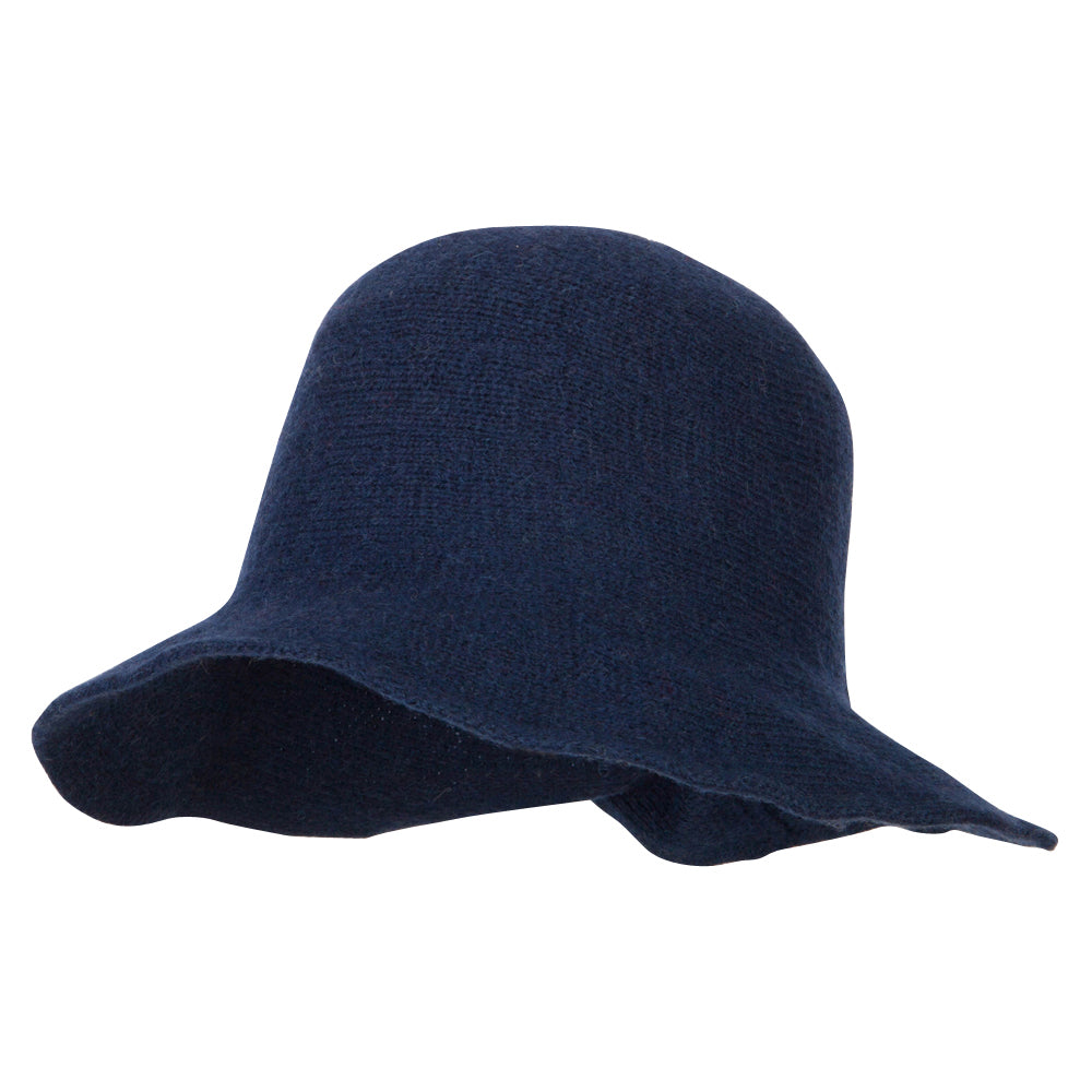 Women&#039;s Grosgrain Bow Accented Cloche Bucket Hat - Navy OSFM