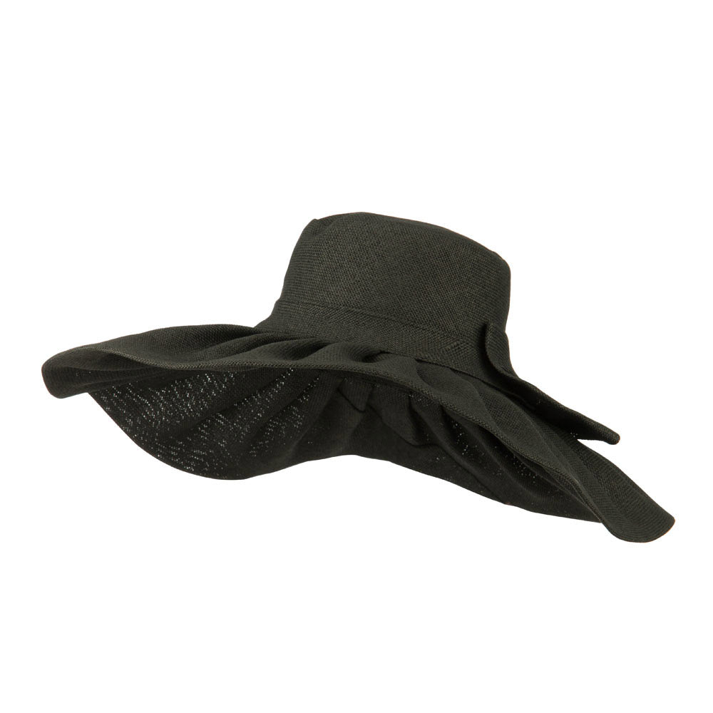 Women&#039;s Woven Paper Bow Hat - Black OSFM