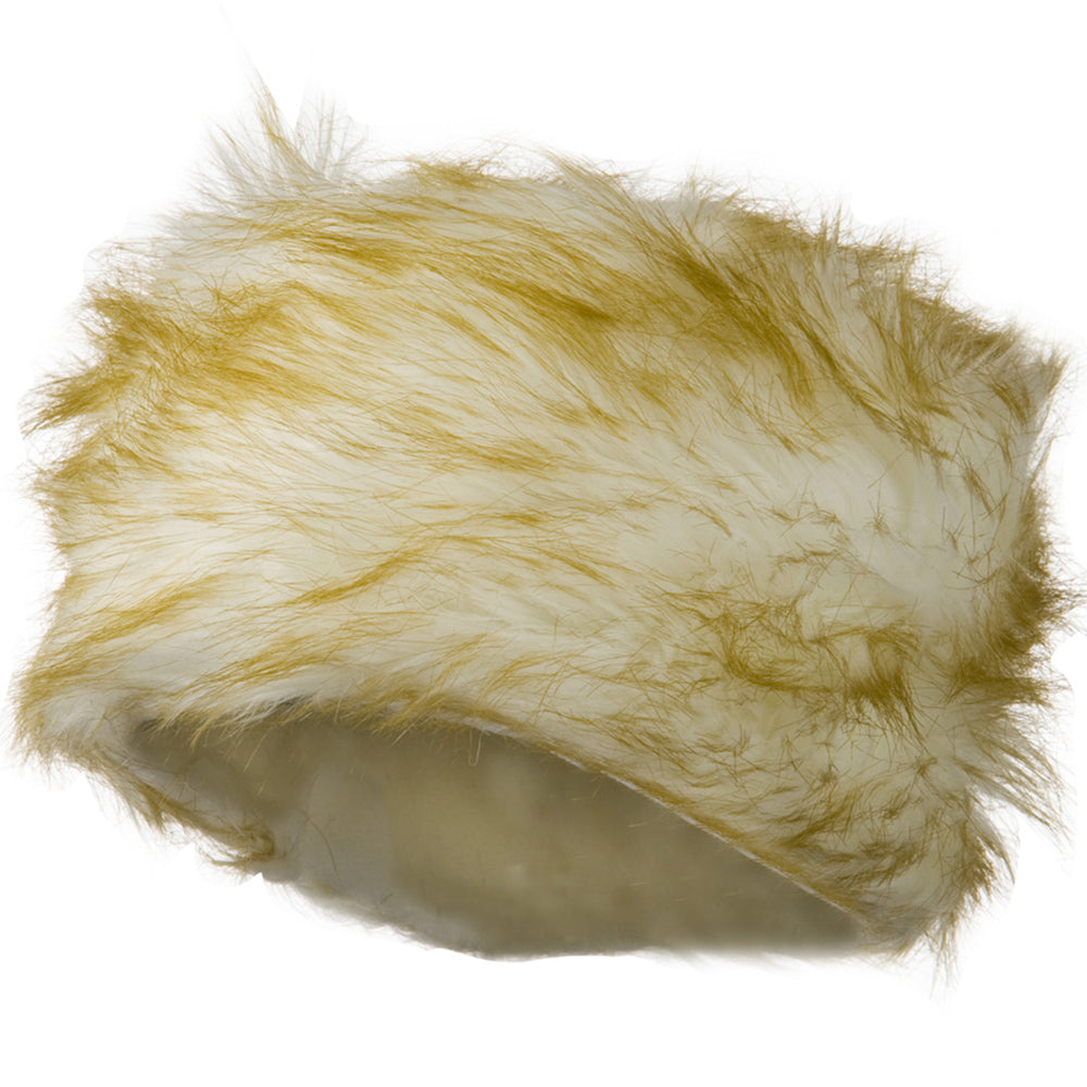 Woman&#039;s Faux Fur Bucket Hat - White Beige OSFM